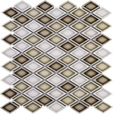 Brown Diamond Pattern Handmade Porcelain Mosaic Tile – 1 Sheet for Kitchen & Bathroom Wall Backsplash